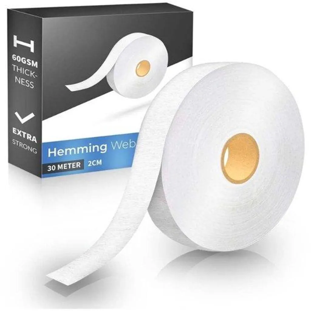 Bande thermocollante ourlet 30m x 20mm blanc pour rideau et pantalon