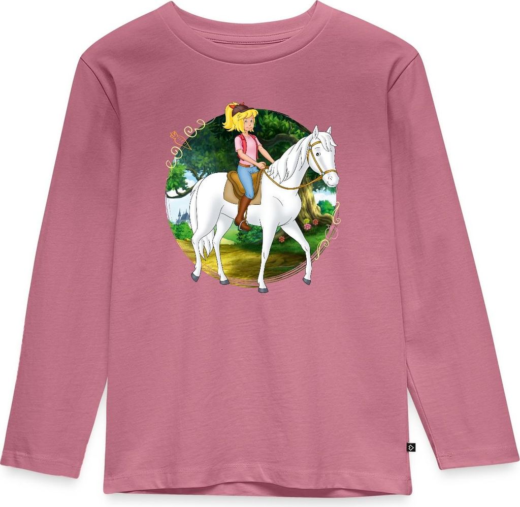 Spreadshirt Bibi Und Tina Ausritt Mit Sabrina Kinder Premium Langarmshirt, 110/116 (4 Jahre), Mauve