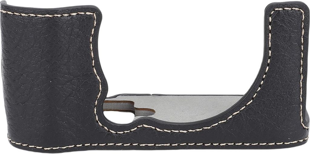 Kameratasche passend für Fujifilm X-M5, schwarzes PVA-Nylon-Leder, halber Schutzdeckel mit Schultergurt