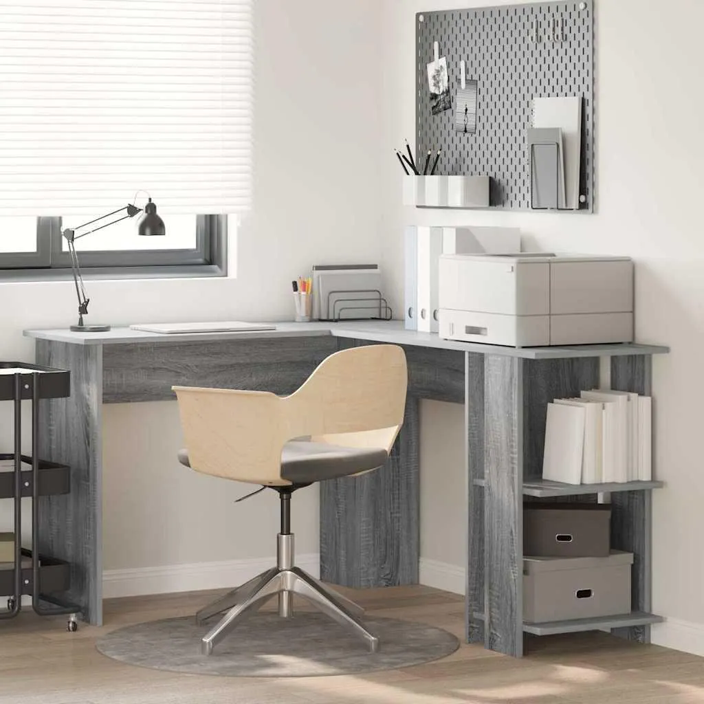 Maison Exclusive Scrivania Angolare Grigio Sonoma 140x113,5x75 cm