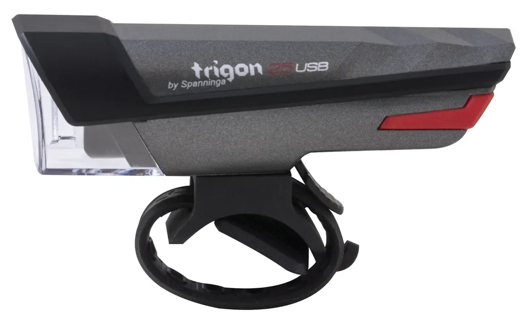 Spanninga Trigon 25 Phare Avant Vélo LED Noir Rechargeable USB