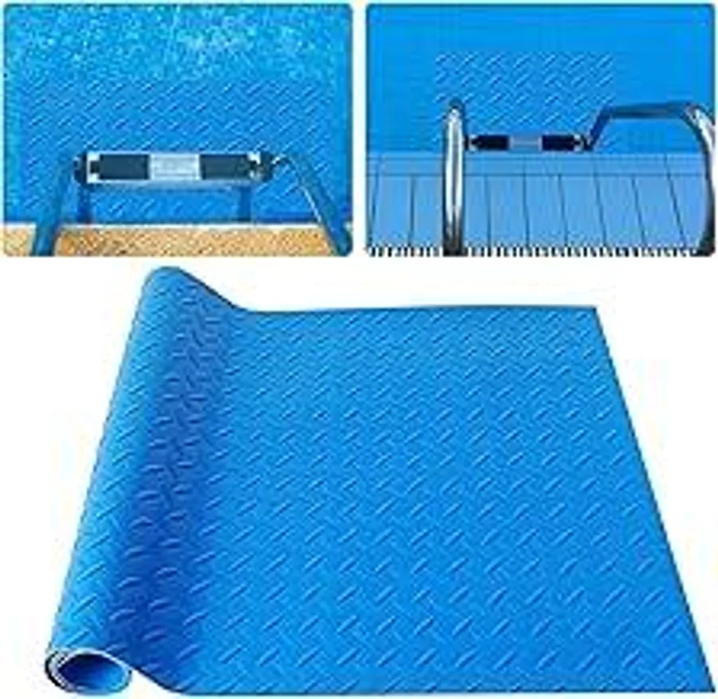 Tappetino per scaletta piscina, 40x100 cm blu a spina di pesce Tappetino protettivo per scaletta piscina, tappetino per scaletta da nuoto, tappetino per scaletta piscina con antiscivolo per gradini, scale, scalette