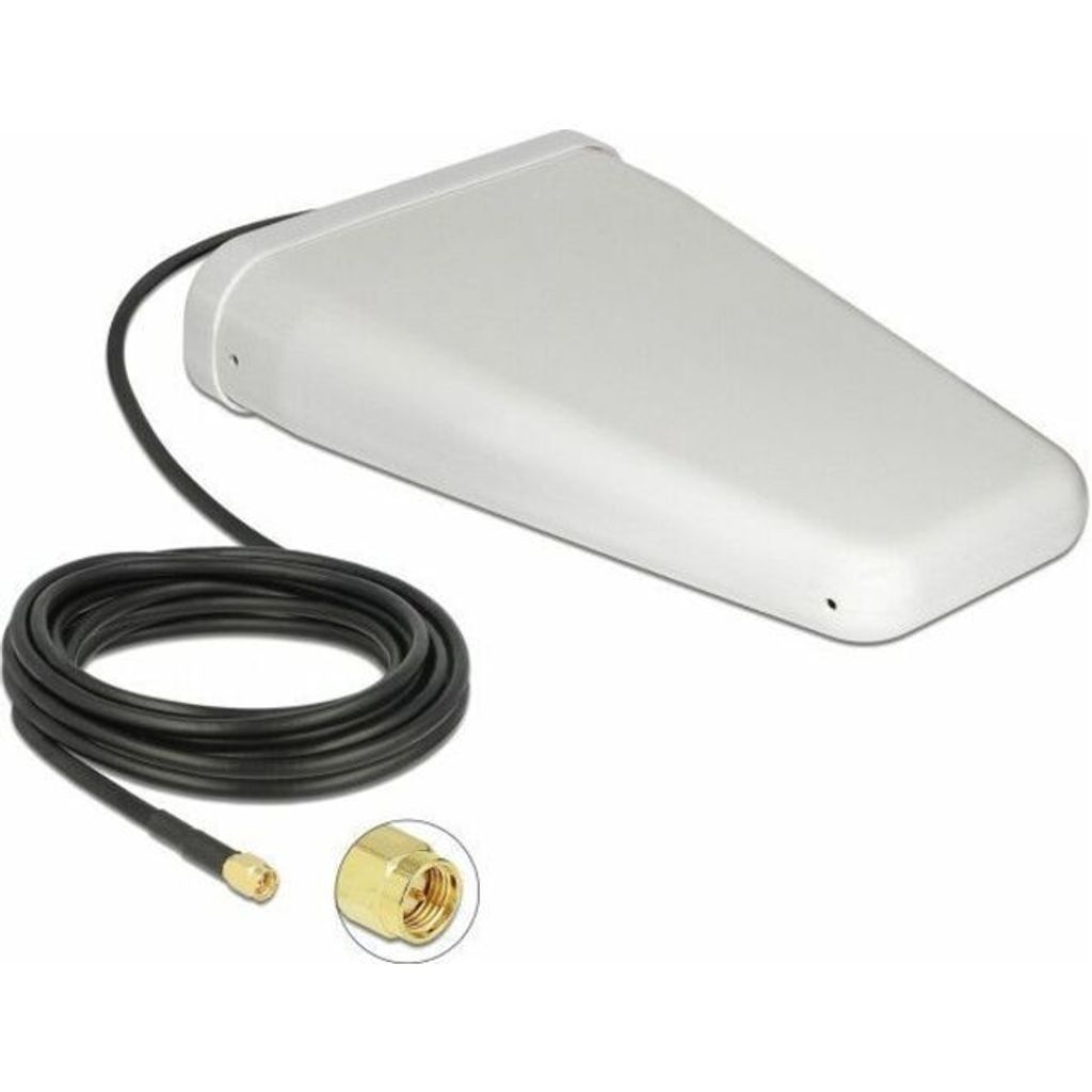 Delock LTE Antenne SMA Stecker 7 - 9 dBi direktional mit Anschlusskabel (RG-58, 5 m) weiß outdoor