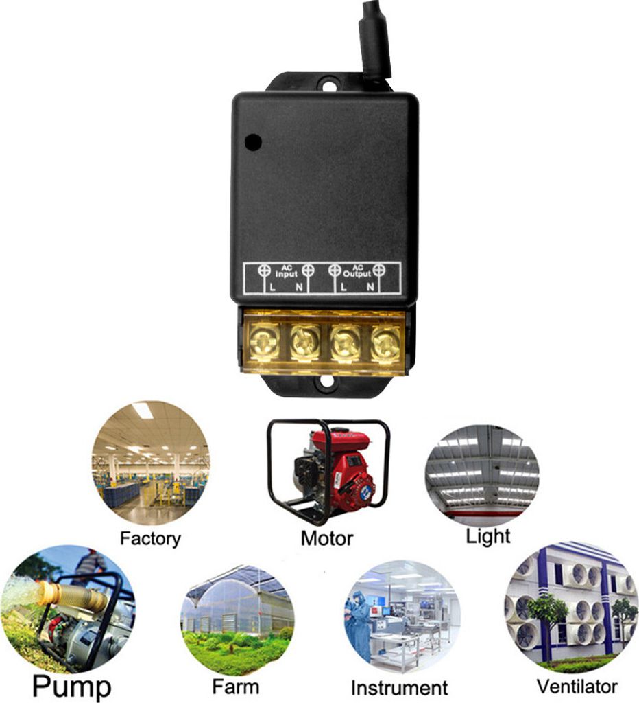 Ferngesteuerter Einzelschalter, AC90-250V 433MHz 30A Relais 2CH Fernsteuerungsschalter mit drahtlosem Fernschalter