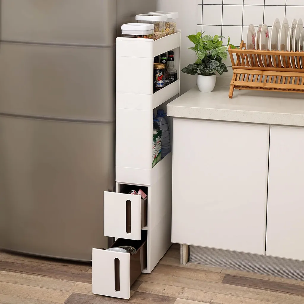 Solution rangement angle 3 niveaux 2 tiroirs pour coin perdu de maison - 3