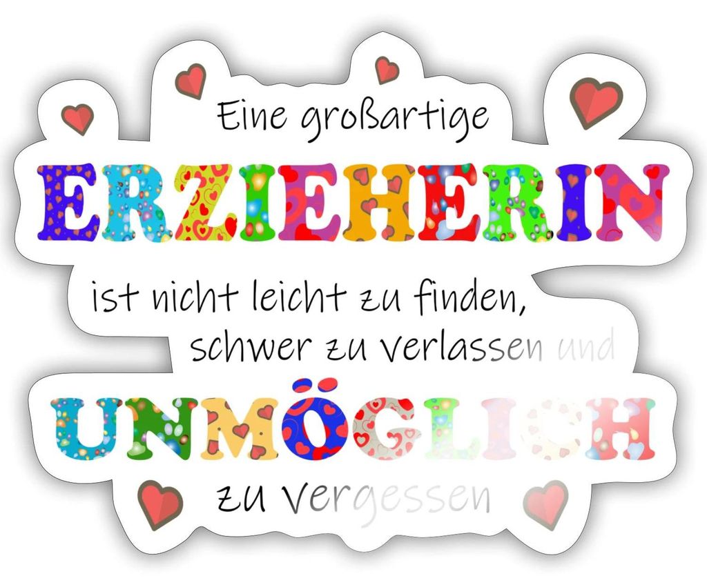 Spreadshirt Großartige Erzieherin Abschiedsgeschenk Sticker Aufkleber, 10 x 10 cm, Weiß glänzend