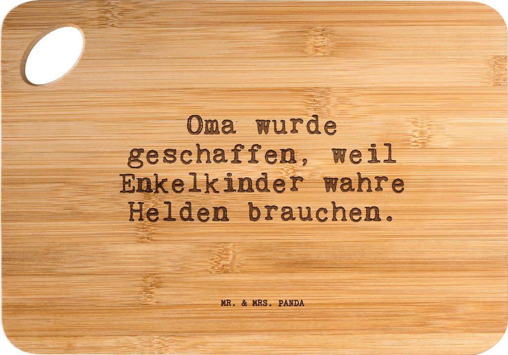 Mr. & Mrs. Panda Schneidebrett Oma wurde geschaffen, weil... - Transparent - Geschenk, Spruch Geschenke, Holzbrett, Beste der Welt, Frühstücksbre...