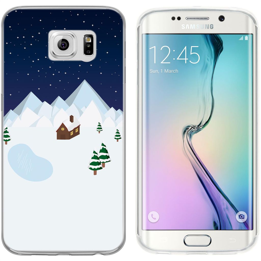 PhoneNatic Case kompatibel mit Samsung Galaxy S6 Edge Silikon-Hülle X Mas Weihnachten Winterwonderland M6