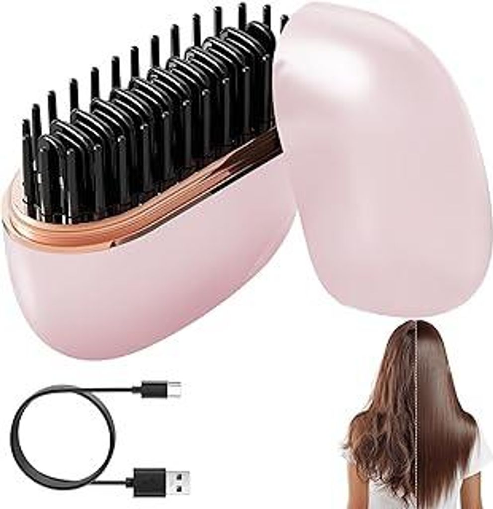 Mini Glätteisen Kabellos, Mini Gaarglätter, Haarglätteisen Klein Glätteisen, Hair Straightener, Min-i Glättungskamm, 3-Temp 10s-Heizung, Hot C...