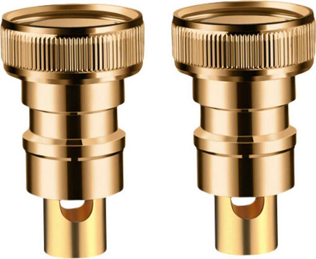 INF 2er-Pack Anschlussventile für Waschmaschinen-Wasserhähne Gold
