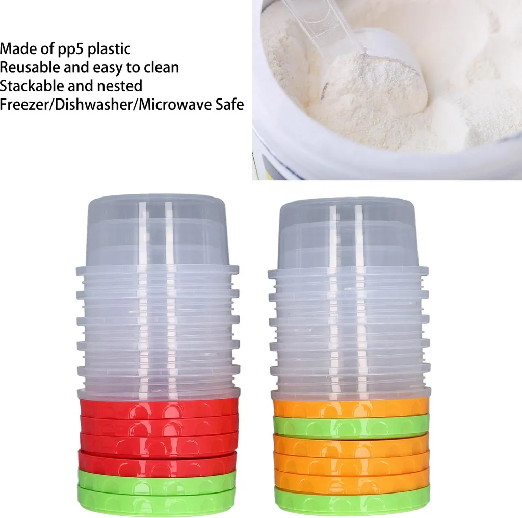 CiWiVOKi Confezione Da 2 Contenitori Impilabili In Plastica Trasparente Con Coperchi In Bambù - Manici - 30x17x17cm Per Dispensa, Cucina, Bagno - 4
