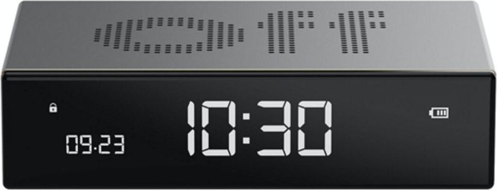 Lexon LR152A Digitalwecker Flip Premium Wecker Silberfarben Produktbild 