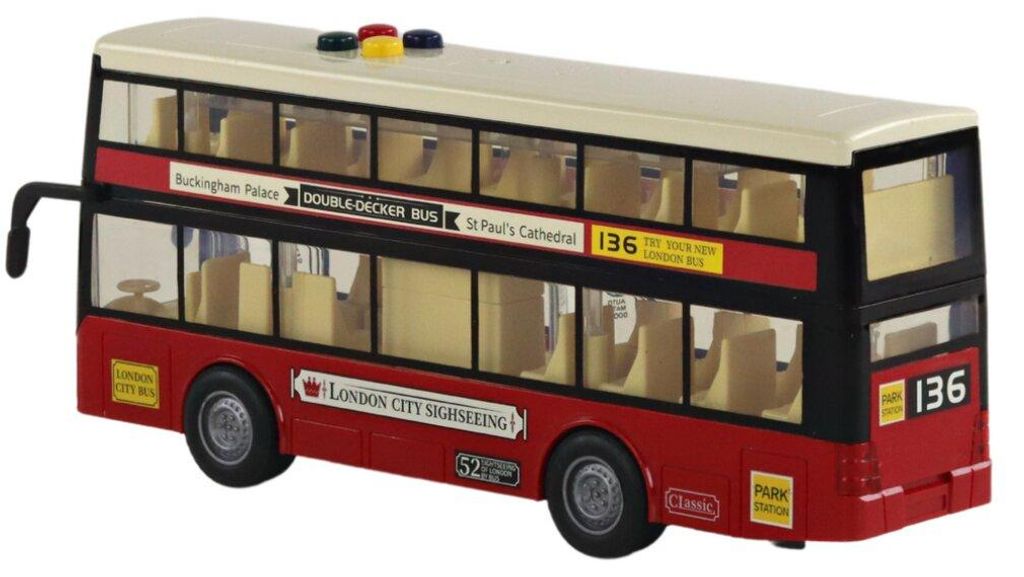Lean Toys Autobus Pi?trowy Miejski ?wiat?a D?wi?ki Czerwony Produktbild 