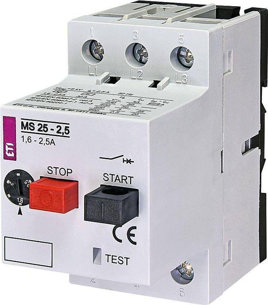 ETI Motorschutzschalter MS25-2,5 1,6-2,5 A Produktbild 