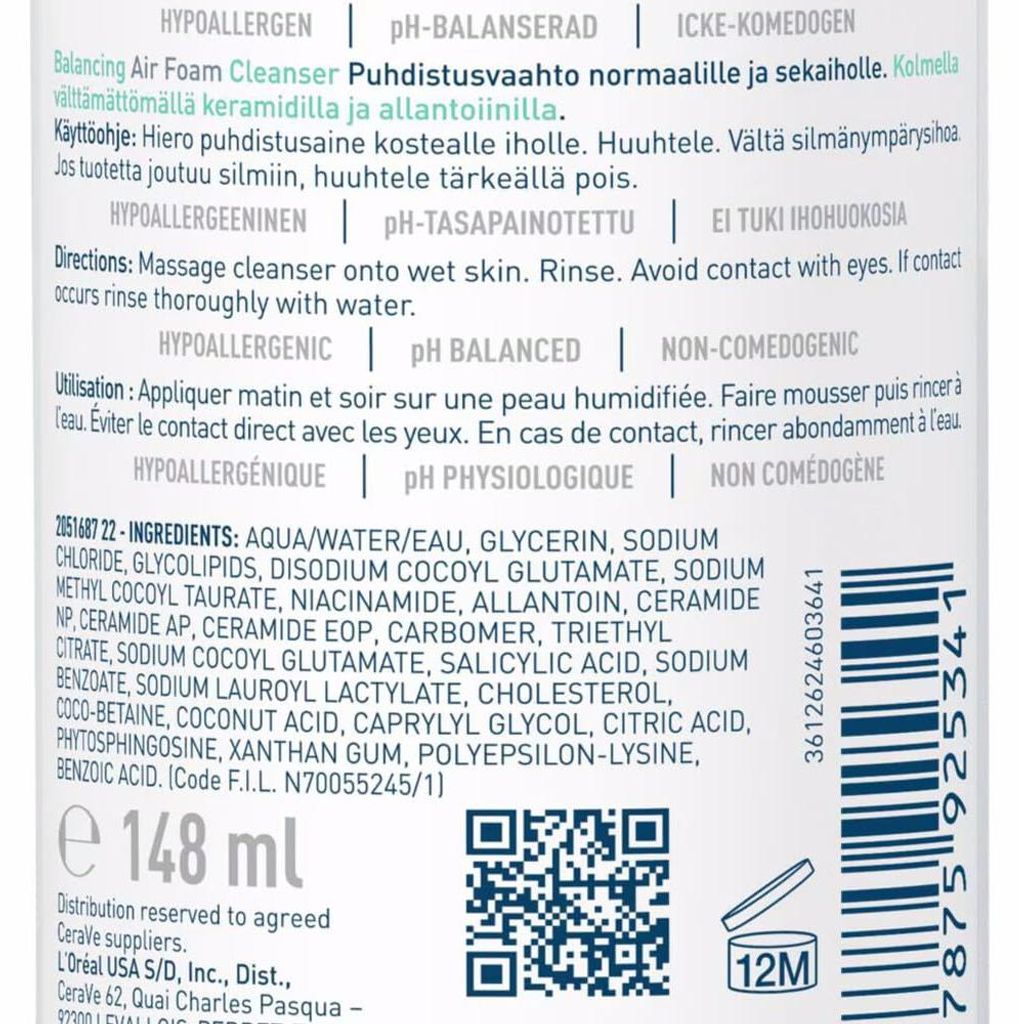 CeraVe Ausgleichender Reinigungsschaum Mattierender, Produktbild 