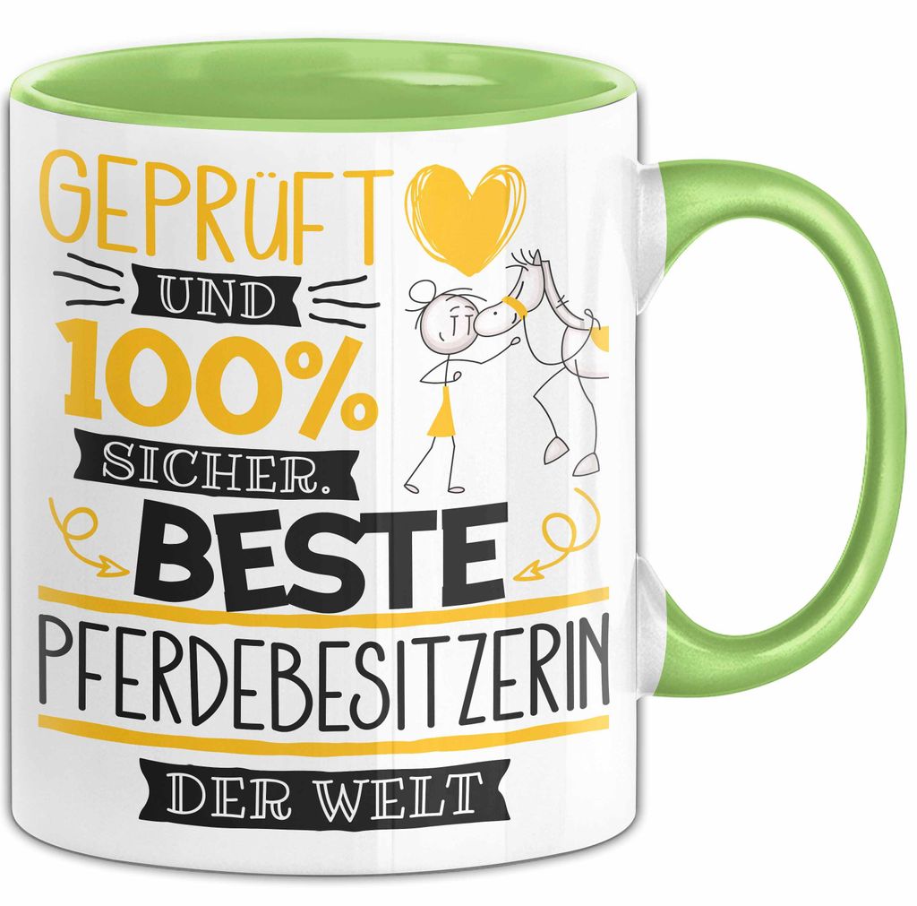 Beste Pferdebesitzerin Der Welt Tasse Geschenk für Eine Pferdebesitzerin Und Sicher Geschenkidee Geburtstag Weihnachten (Grün)
