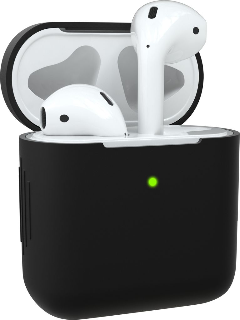 EAZY CASE - Schutzhülle für AirPods 1 & 2 Hülle Schwarz Silikon Case Stoßfest mit Deckel Schutz Antikratz Etui Cover rutschfeste Silikonhülle ...