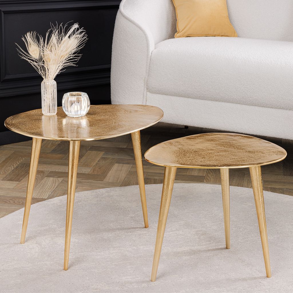 riess-ambiente 2er Set Couchtisch ELEMENTS 50cm gold Metall Produktbild 