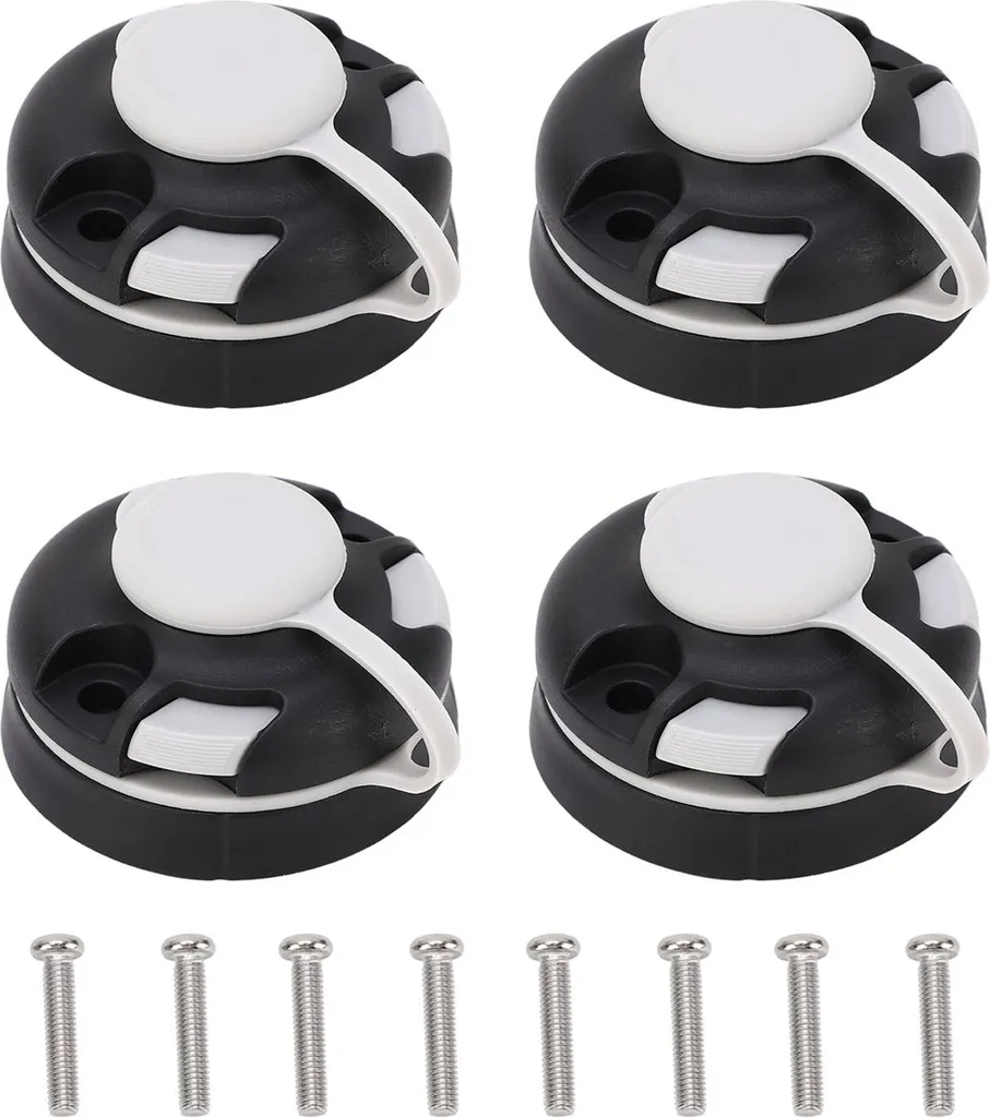 Fixation accessoire kayak pour rail, kit de 4 supports étoile noir complet