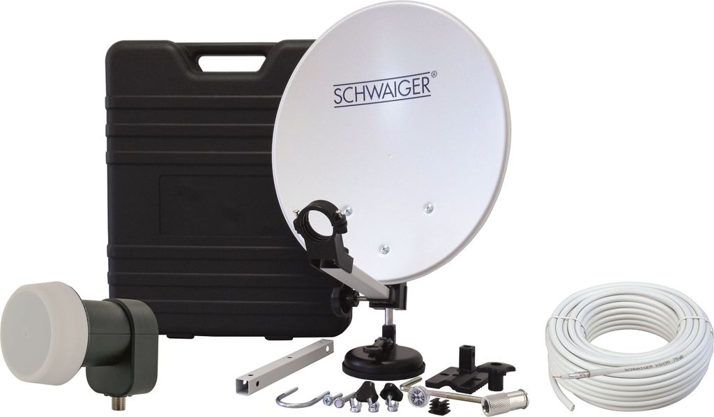 Camping Satellitenanlage Hellgrau Stahl 35 cm Produktbild 