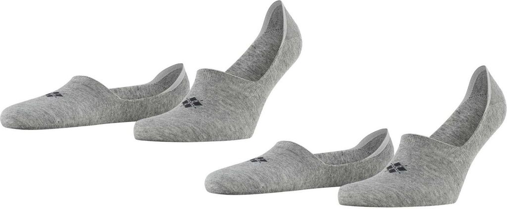 Burlington Herren Füßlinge, 2er Pack - Everyday IN, Anti-Slip Heel, einfarbig Grau 43-44