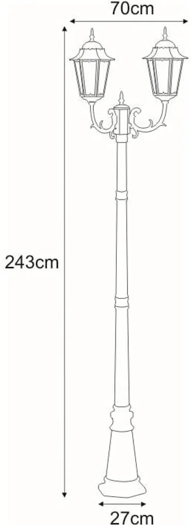 Lanterne extérieure noire LOZANA K-7064A2/2 double éclairage robuste