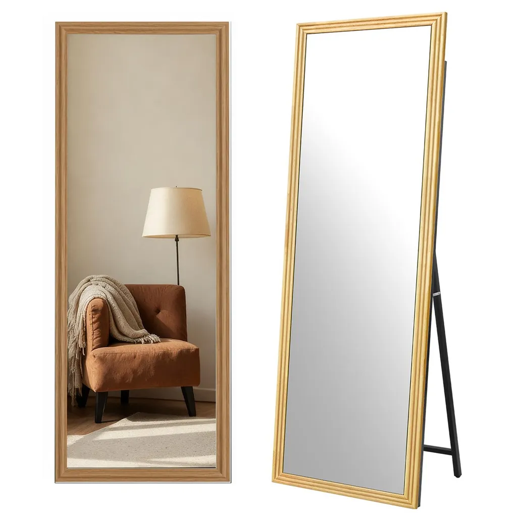 Specchio Intero AIORBER 160x50cm Cornice Legno Massiccio da Terra e Muro