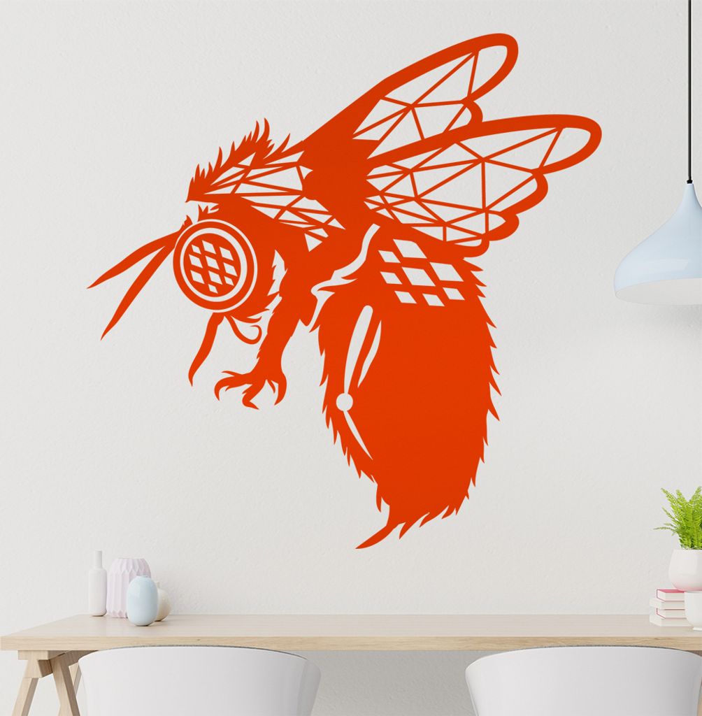 Biene Polygon Hummel Wandtattoo Wandaufkleber Wall Sticker - Dekoration, Küche, Wohnzimmer, Schlafzimmer, Badezimmer
