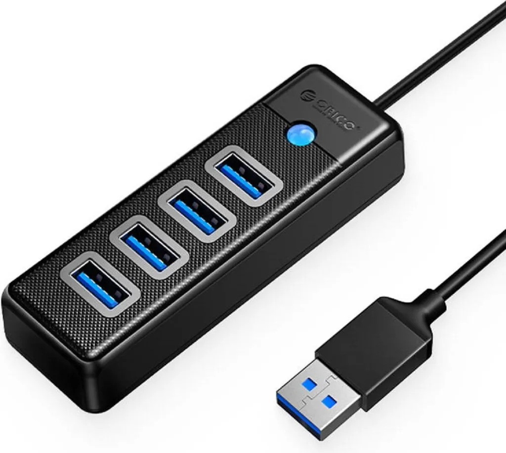 Espansore USB 3.0 Orico 4 Porte 5Gbps | Design Nero Essenziale