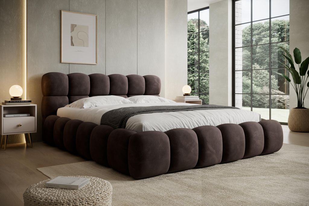Polsterbett NUVIO 180x200 cm – Stoff VELUTTO – Samt – Produktbild 