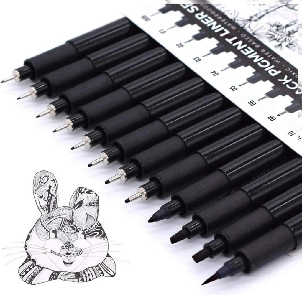 Feutres de Dessin Technique Noirs de Précision pour Croquis et Tracés