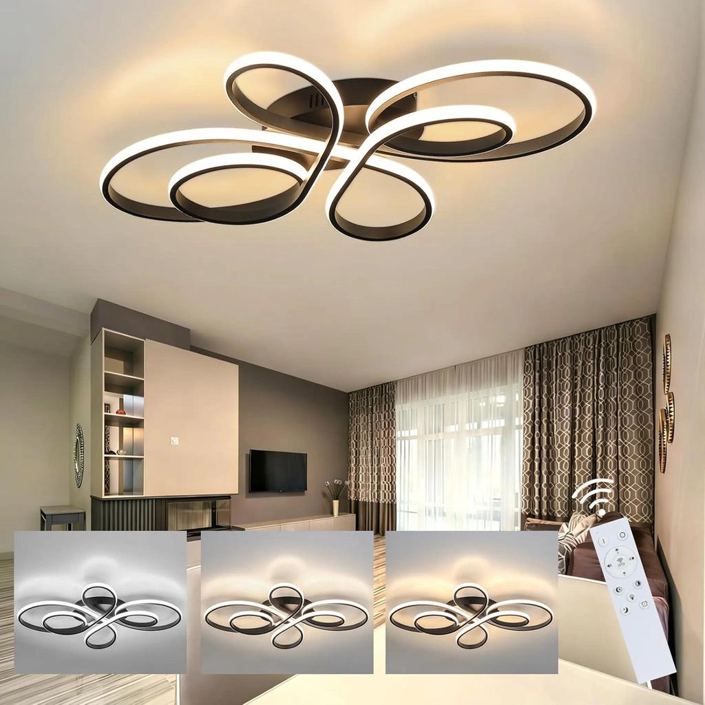 ZMH LED Stropné Svietidlo Čierne Stropná Lampa 80CM Obrázok produktu 