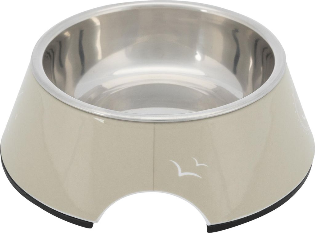 Trixie BE NORDIC Napf aus Melamin und Edelstahl - sand - 0,2 l/ø 14 cm