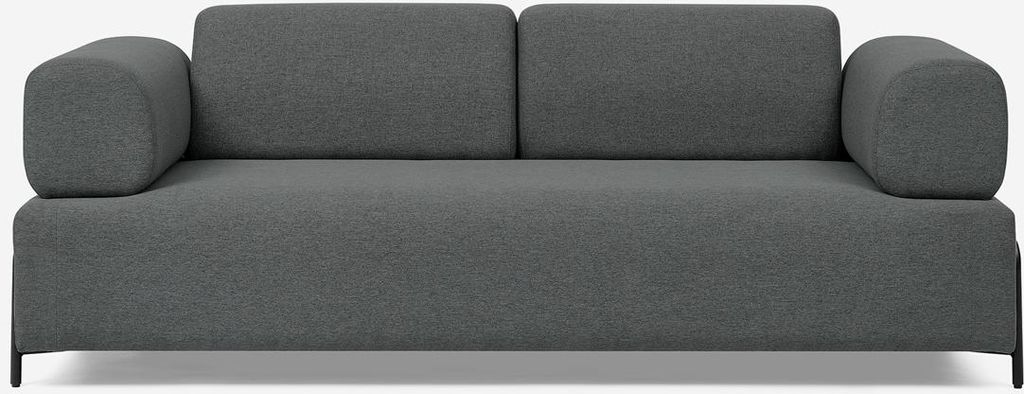 Sofa modular 3-Sitzer modernes Design mit Beistelltischen Diadema - Dunkel Grau