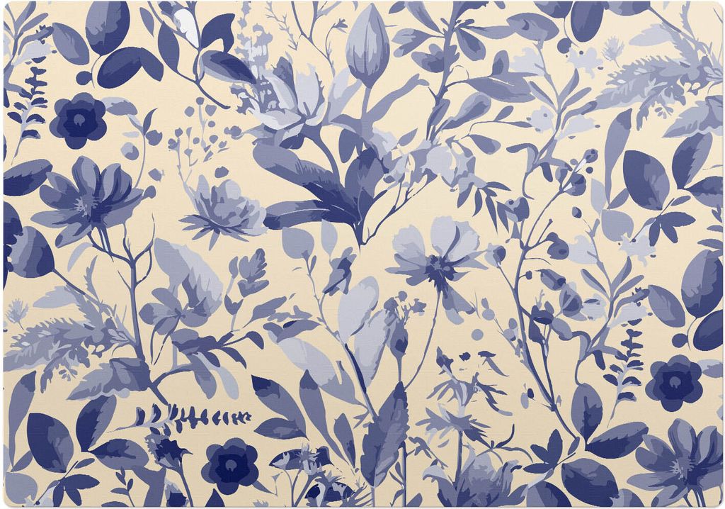 Retro-Blumenmuster – Bodenschutzmatte – Stuhlunterlage 100x100 cm – Rutschfest – Hartbodenmatte