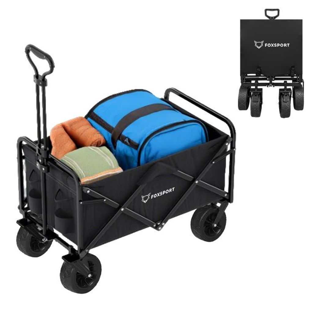 Bollerwagen Faltbar, Für Camping Einkaufen, Belastbar Bis Produktbild 