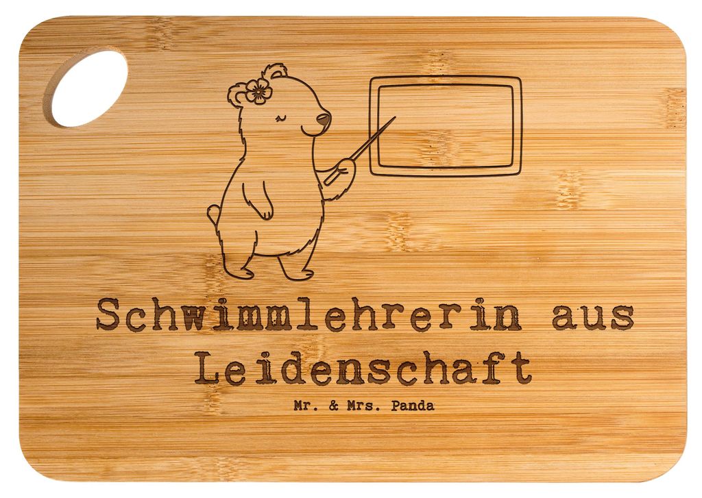 Mr. & Mrs. Panda Hackbrett Schwimmlehrerin Leidenschaft - Transparent - Geschenk, Schneidebrett, Frühstücksbrettchen, Lustig, Spruch, holzschneid...