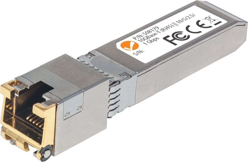 INTELLINET 10 Gigabit SFP+ Mini-GBIC Transceive fuer RJ45-Kabel 10GBase-T 30m bis 10Gbit/s Uebertragungsraten mit Cat6a Kabeln