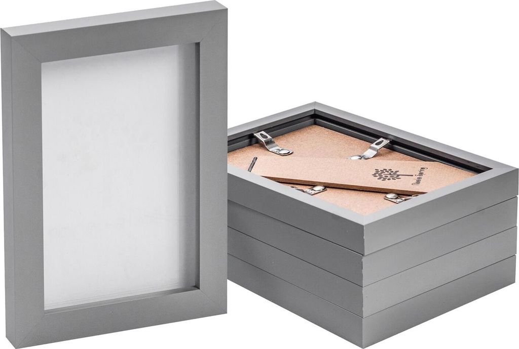 Nicola Spring Bilderrahmen – 10,2 x 15,2 cm – Grau – 5er-Pack
