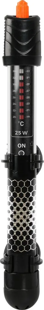 Aqua Della thermoplongeur noir 25W pour chauffage précis d'aquarium