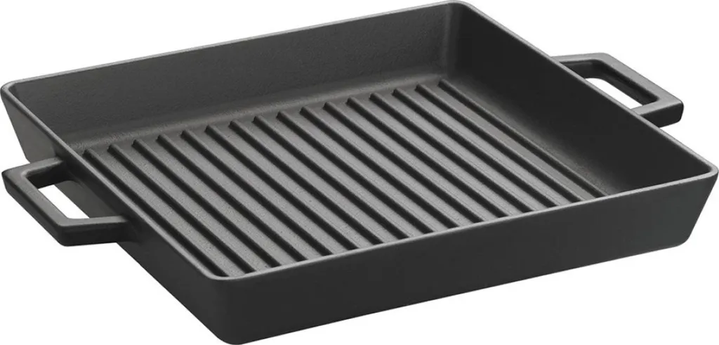 Piastra Ghisa LAVA 26x26cm: Grill Design per Induzione e Cottura Sana