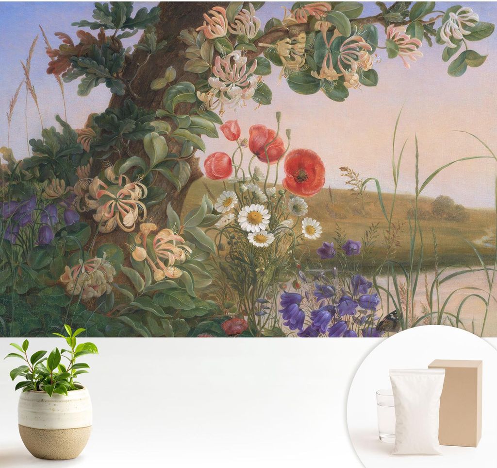 Fototapete - 104x70 cm - Tapete - Wandtapete - Wandbilder - Dekofolie - Tapete Folie - Wand - Dekoration - Wohnzimmer - Blumenidylle