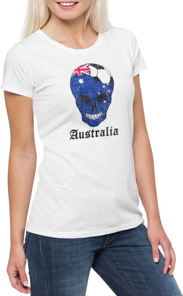 Urban Backwoods Australia Football Comet, Damen T-Shirt, Farbe: Weiß, Größe: 3XL