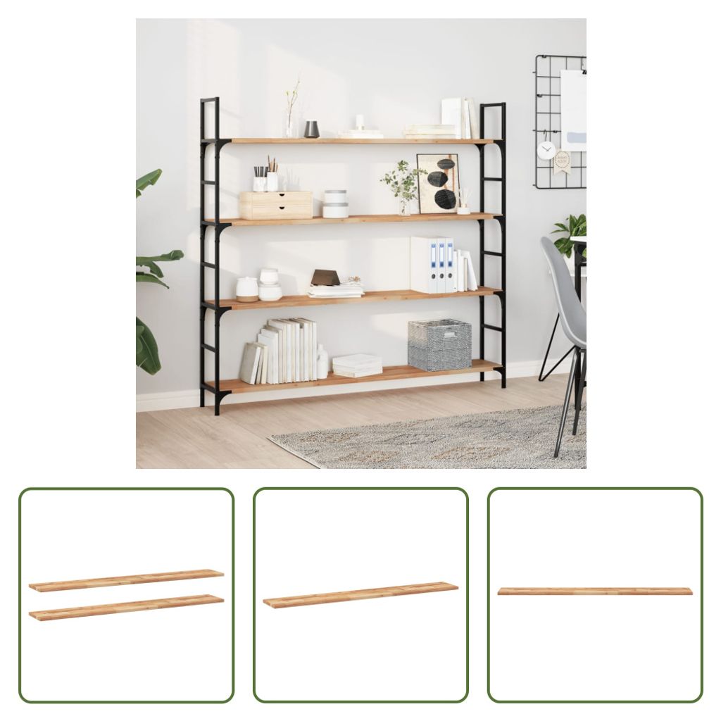 The Living Store Schweberegale 2 Stk. 160x20x2 cm Massivholz Akazie Ölbehandelt