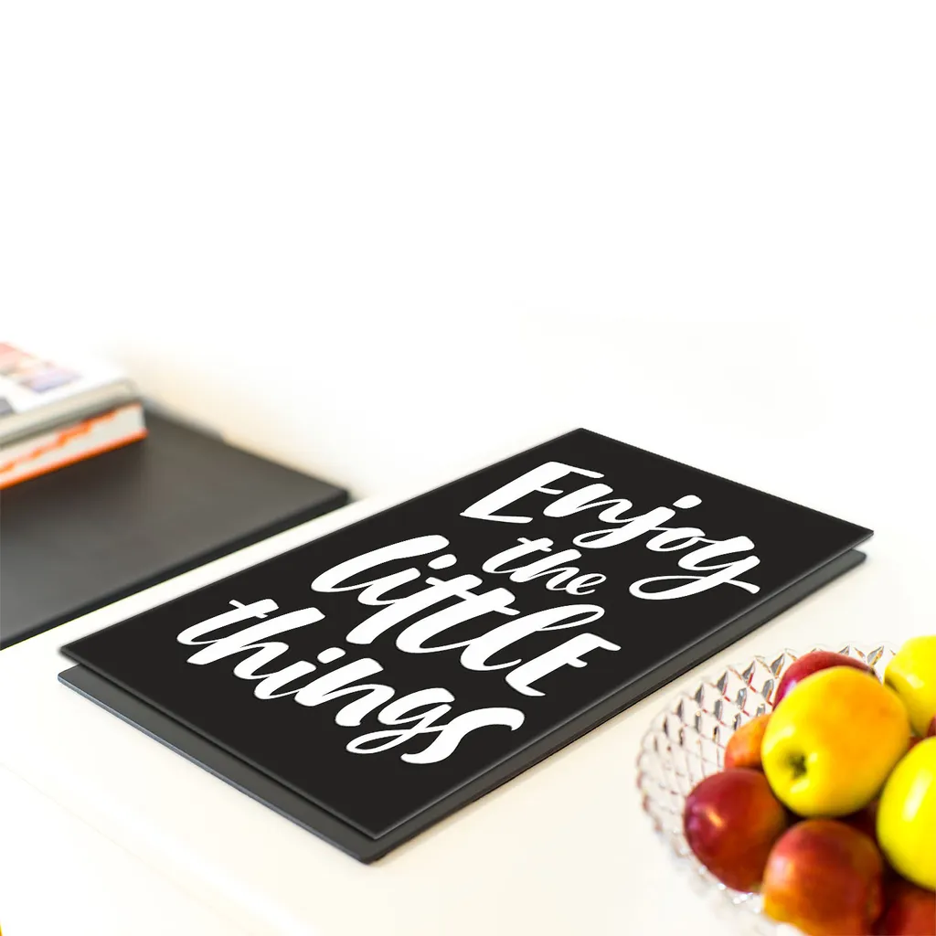 Copertura Piano Cottura 40x52 Ceramica e Vetro - Tagliere Decorativo Nero - 4