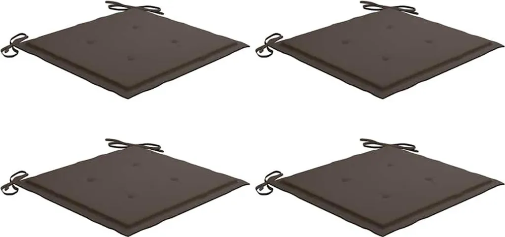 Lot de 4 galettes de chaise de jardin taupe 40x40 cm rembourrage moelleux