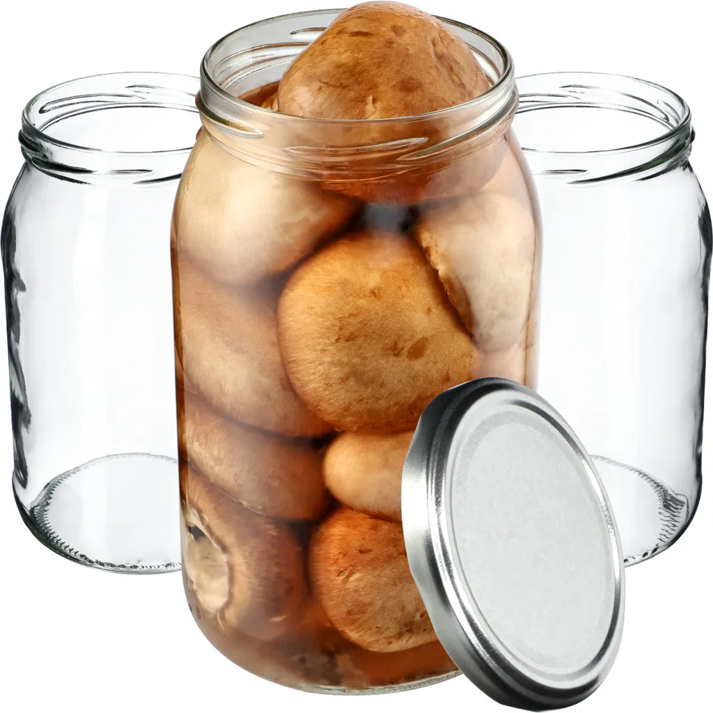 KADAX barattoli per conserve 900 ml, barattoli per conserve, barattoli per conserve con coperchio a vite, barattoli per conserve utilizzabili come barattoli per marmellata, barattoli per la conservazione, barattoli per conserve (48 pezzi, argento)