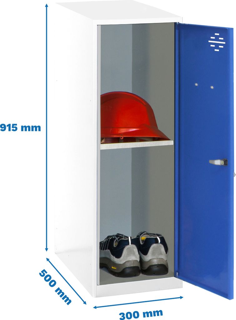 Simonrack Spind SIMONLOCKER DISM weiß, blau 8425437116803, 1 Schließfach 30,0 x 50,0 x 91,5 cm