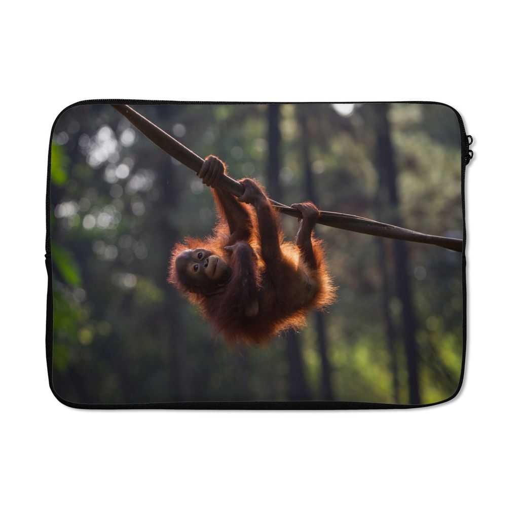 MuchoWow Laptop Hülle 14 ZollJunger Orang-Utan hängt an einem Ast Laptoptasche - Laptoptasche - Stoßsicher - Schutzhaube