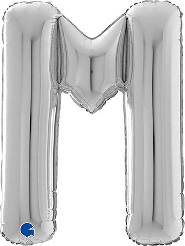 Folienballon Buchstabe M, 66 cm, silber